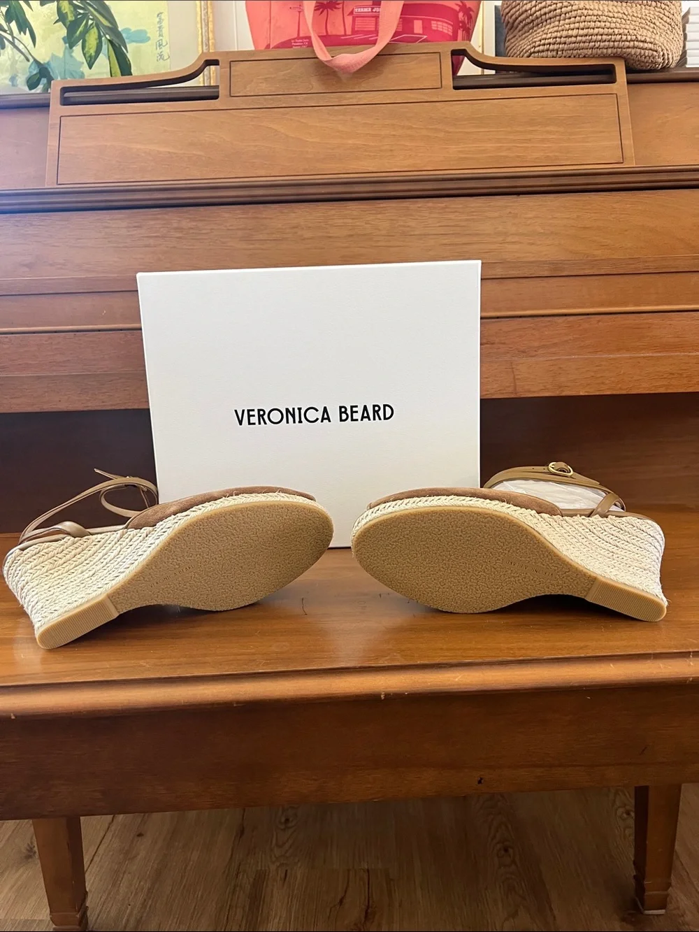 $180 (currently retailing $375) Veronica Beard Brown Suede Espadrille Wedge